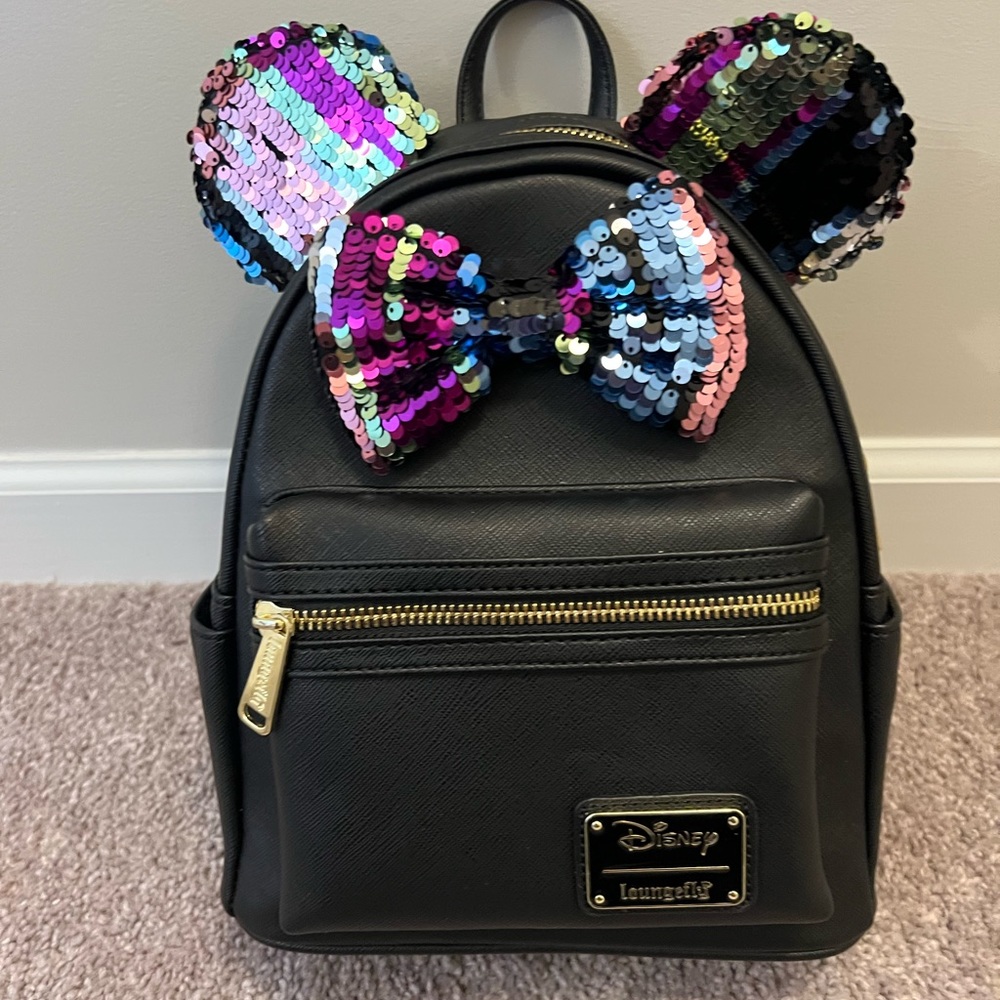 Brand new Minnie Mouse black sequin backpack